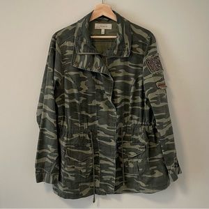 Torrid Camo Jacket with Beaded Detail